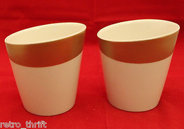 Starbucks Coffee 2012 New Bone China White Gold 2 Coffee Tea Mug Cups  8 oz (B) - $38.27