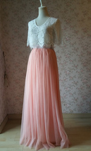 Tulle maxi skirt coral pink 2 thumb200