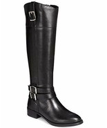 INC Womens Frank II Leather Knee-High Riding Boots Black 5 Medium (B,M) - $31.44