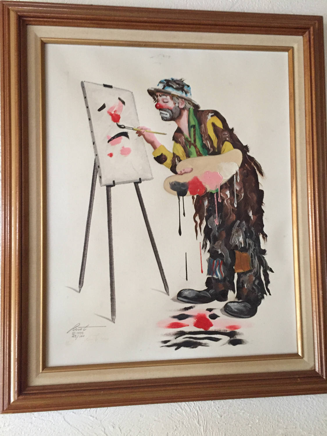 Limited Edition Oil On Canvas Clown Painting Of Emmett Kelly Jr By ...