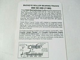 Micro-Trains Stock # 00302240 (1180) Buckeye Roller Bearing 6-Wheel Trucks (N) image 4