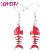 Drop Fish Earrings Alloy Enamel Dangle Earrings For Women News Brand Animal Styl - $9.71