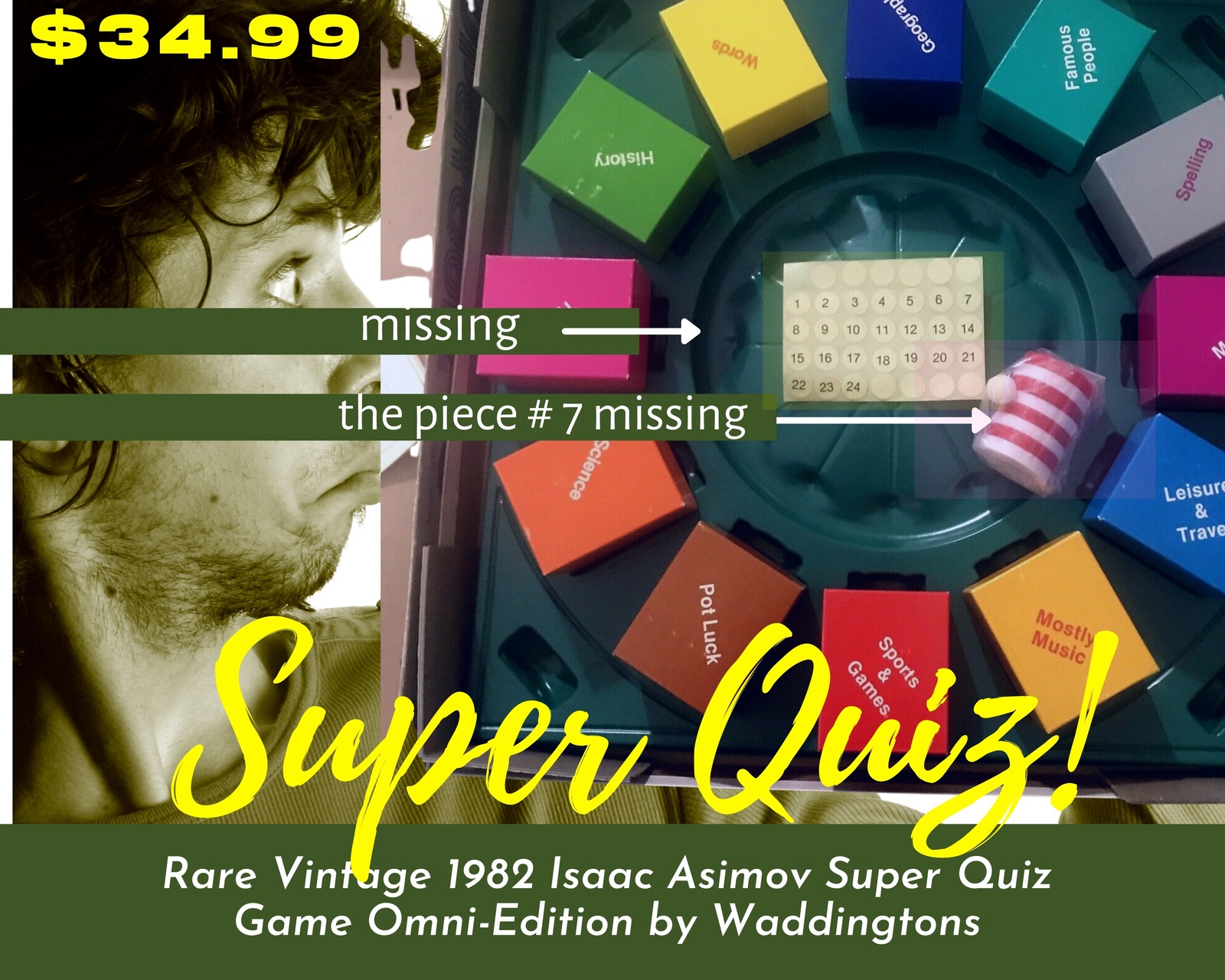 Rare Vintage 1982 Isaac Asimov Super Quiz Game OmniEdition by