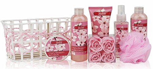 Relaxing Bath Spa Kit for Women and Teens, Gift Set Bath - Cherry ...