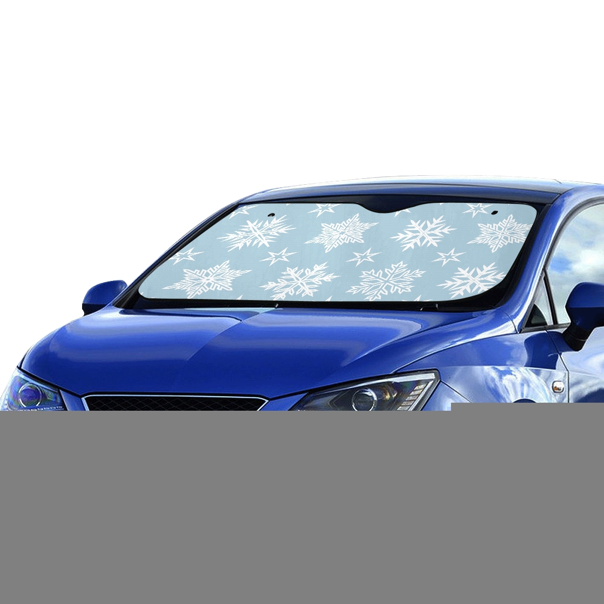 Car Sun Shade Cute Winter Snow White Snowfall Snowflake Pattern ...