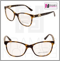 BVLGARI Diva 4118 Havana Gold RX Luxury Eyeglasses Frame BV4118B Rhinestone - $185.63