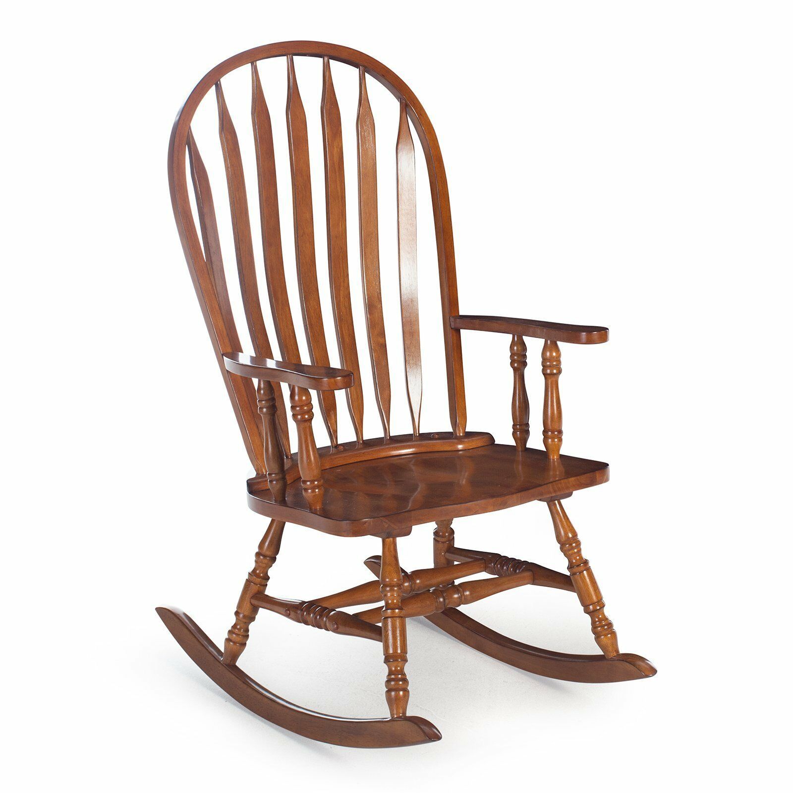 Country Manor Classic Oak Wood Farmhouse Rocking Chair Nursery Rocker