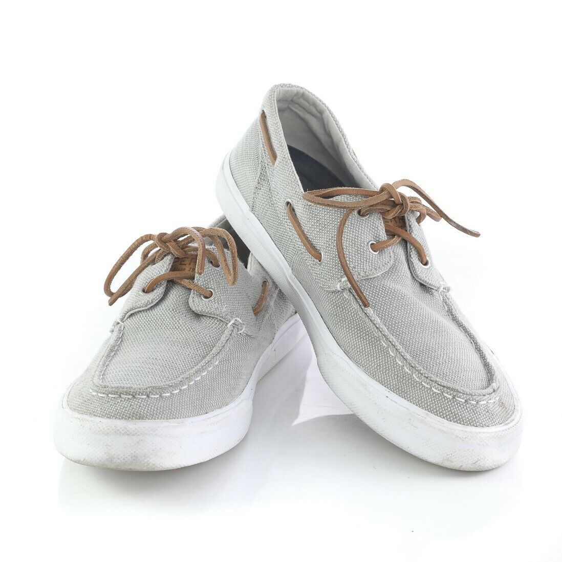 Primary image for Sperry Top-Sider Gray Canvas Boat Shoes 2-Eye Loafers Casual Shoes Mens 9
