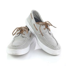 Sperry Top-Sider Gray Canvas Boat Shoes 2-Eye Loafers Casual Shoes Mens 9 - $29.52