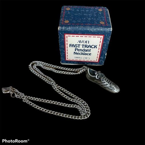 Vintage Boy's  Avon Fast Track Running Shoe Necklace Tennis Shoe 1979 NIB NOS - £13.85 GBP