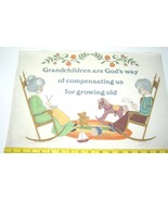Vintage Liquid Embroidery Painted Grandchildren are God&#39;s Way of Compens... - £12.02 GBP