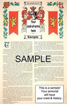 GIBERT - GIBISON Coat of Arms (Armorial Name History) Family Crest 11x17 Print - $18.99