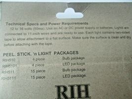 Rock Island Hobby # RIH510 Peel. Stick. "n Light 4 Bulbs each 11" wire image 3