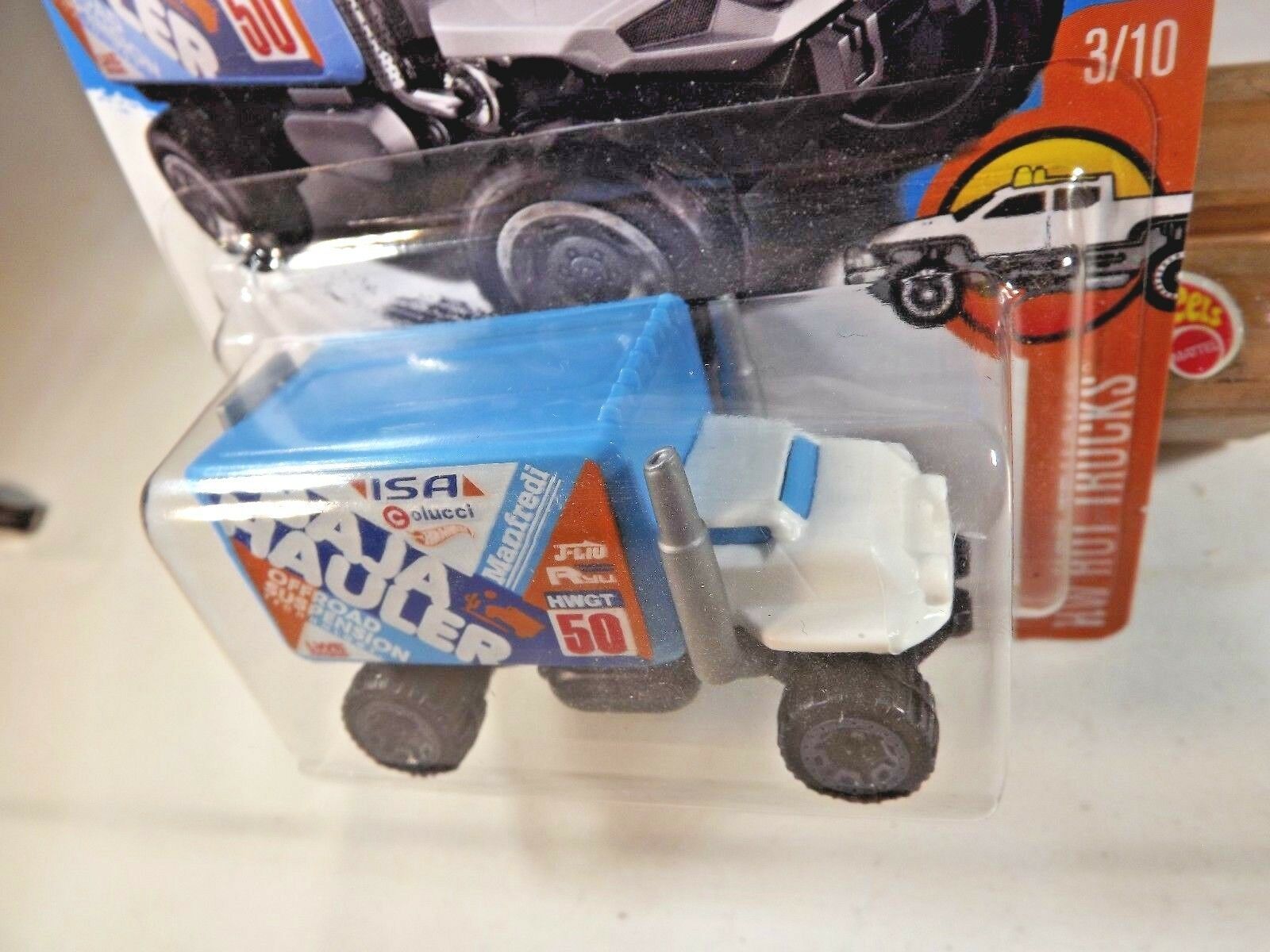 2017 Hot Wheels #179 HW Hot Trucks 3/10 BAJA HAULER White/Blue w/Gray ...