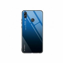 Case Huawei P Smart (2019) Back Cover Glass and Flexible Black Blue - $13.84
