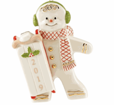 Lenox 2019 Gingerbread Man Figurine Ornament Annual Sledding Holly Chris... - $48.00