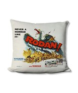 Retro Movie Throw Pillow - Vintage Rodan Movie Poster - Godzilla Movie M... - $18.99+
