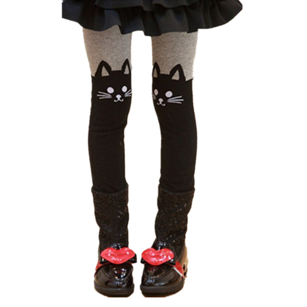 Baby Girl's Cat Hosiery Long Cotton Tights Sizes: S-XL 4-16 years old