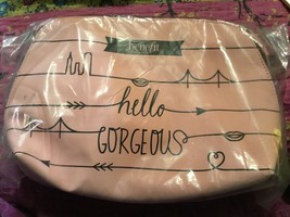 Benefit Cosmetics Hello Gorgeous Pink Makeup Dome cosmetic Travel Bag new - $8.59