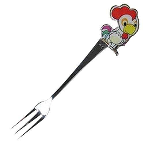 PANDA SUPERSTORE 3 Pcs Creative Chick Tableware Stainless Cutlery Fork Fruit For