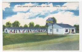 Little Grand Canyon Motel &amp; Grill Lumpkin Georgia linen postcard - $5.89