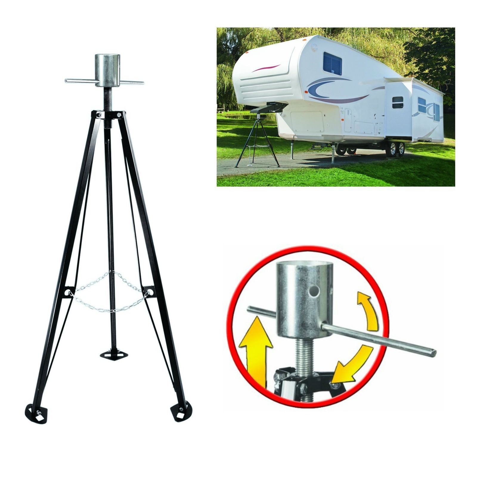 King Pin Tripod 5th Wheel King Pin Stabilizer Adjustable RV Trailer