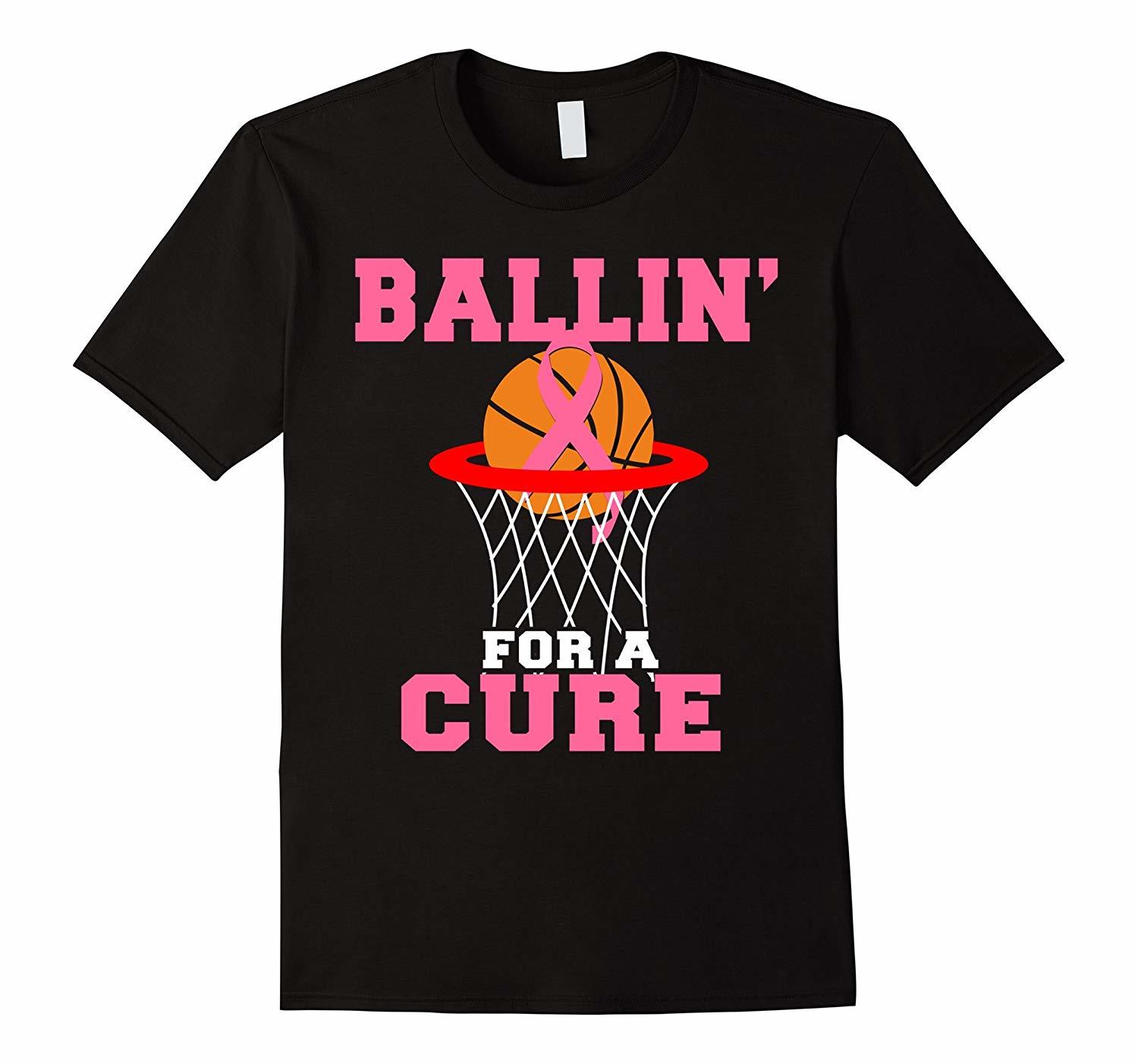 New Tee Ballin For A Cure Basketball Breast Cancer Awareness T Tee