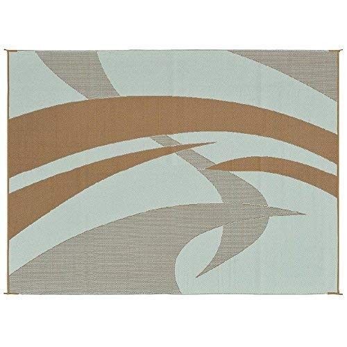 RV Camping Mat Outdoor Rug Patio Reversible 9x12 Brown Beach Camper