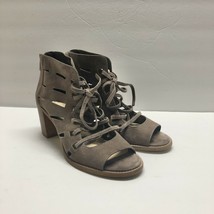 VINCE CAMUTO Tressa Sandals Heels Shoes Taupe Brown Suede Leather Sz 8.5 - $27.82