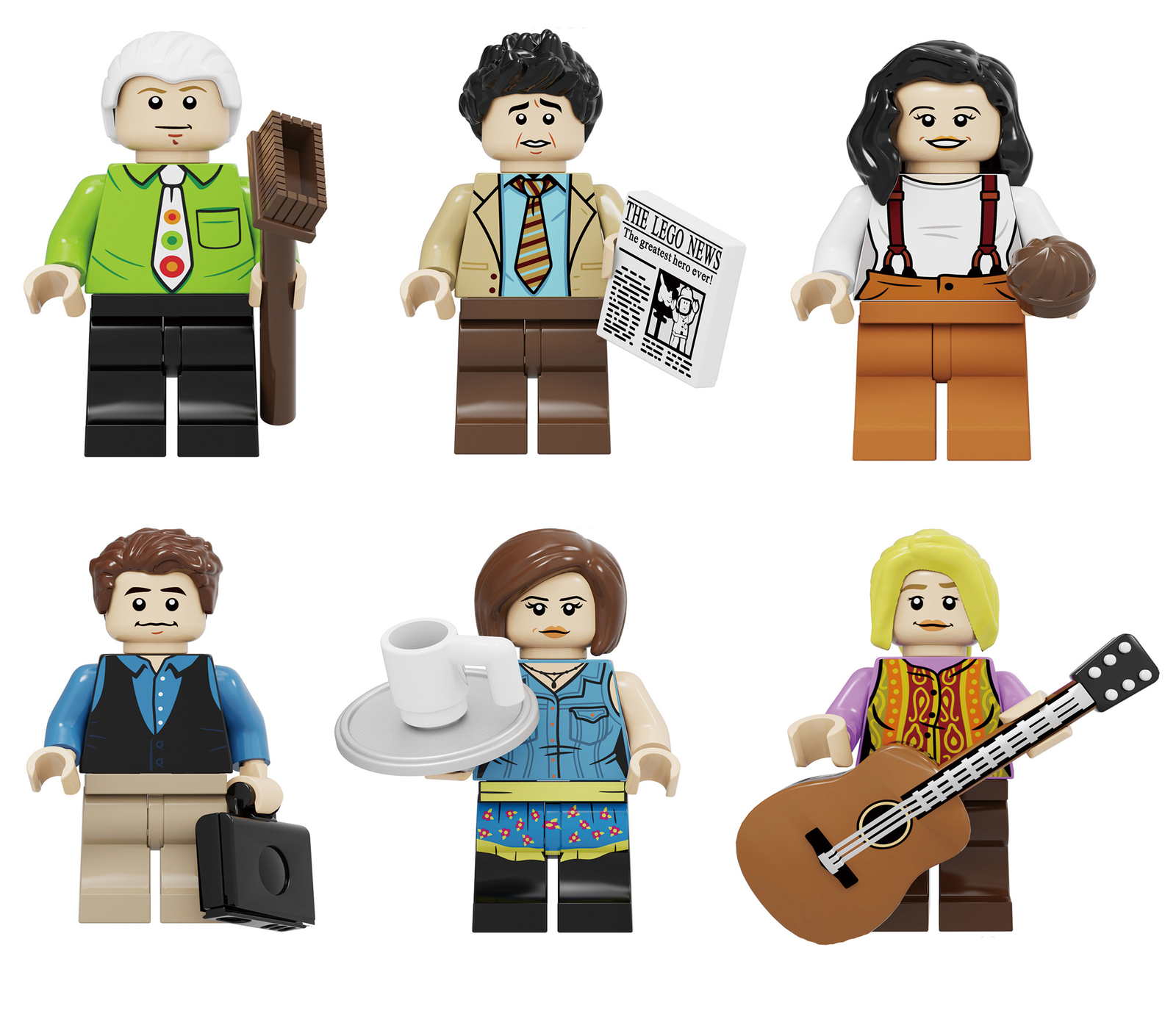 TV Sitcom FRIENDS Characters Collection 6 Custom Minifigs Set for Collectors