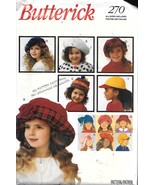 Vintage Butterick #270 Childrens&#39; Hats - UNCUT - $9.90