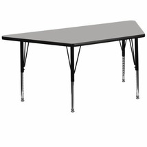 29.5''W x 57.25''L Trapezoid Grey HP Laminate Activity Table - Height Adjustable - $356.74