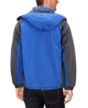 Men’s Quilted Lined Removable Hood Two Toned Zipper Puffer Lightweight Jacket image 3