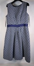 Tahari Womens Dress Blue Geometric Blue White Sleeveless 6 - $38.61
