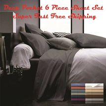 6 Piece Deep Pocket 2100 Count Soft Egyptian Bamboo Comfort Feel Bed Sheet Set   image 12