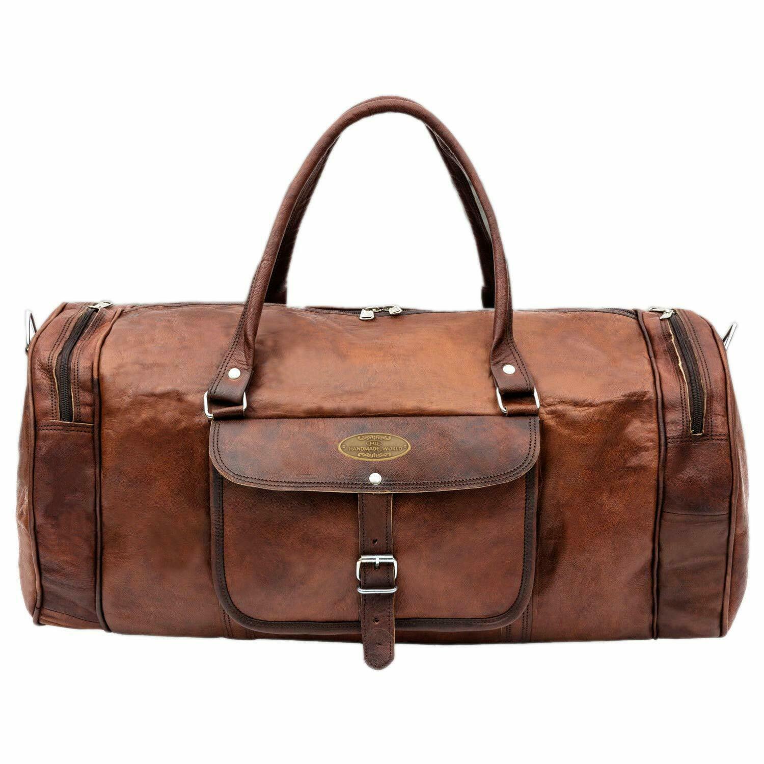 Handmade Vintage Leather Travel Weekender Duffel Bag Gym Sports Bag For Men - Backpacks, Bags ...