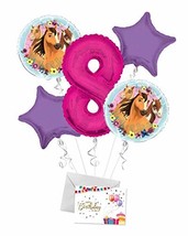 Spirit Riding Happy Birthday Balloon Bouquet (5 Balloons), 8th Birthday | Viva P - $12.99