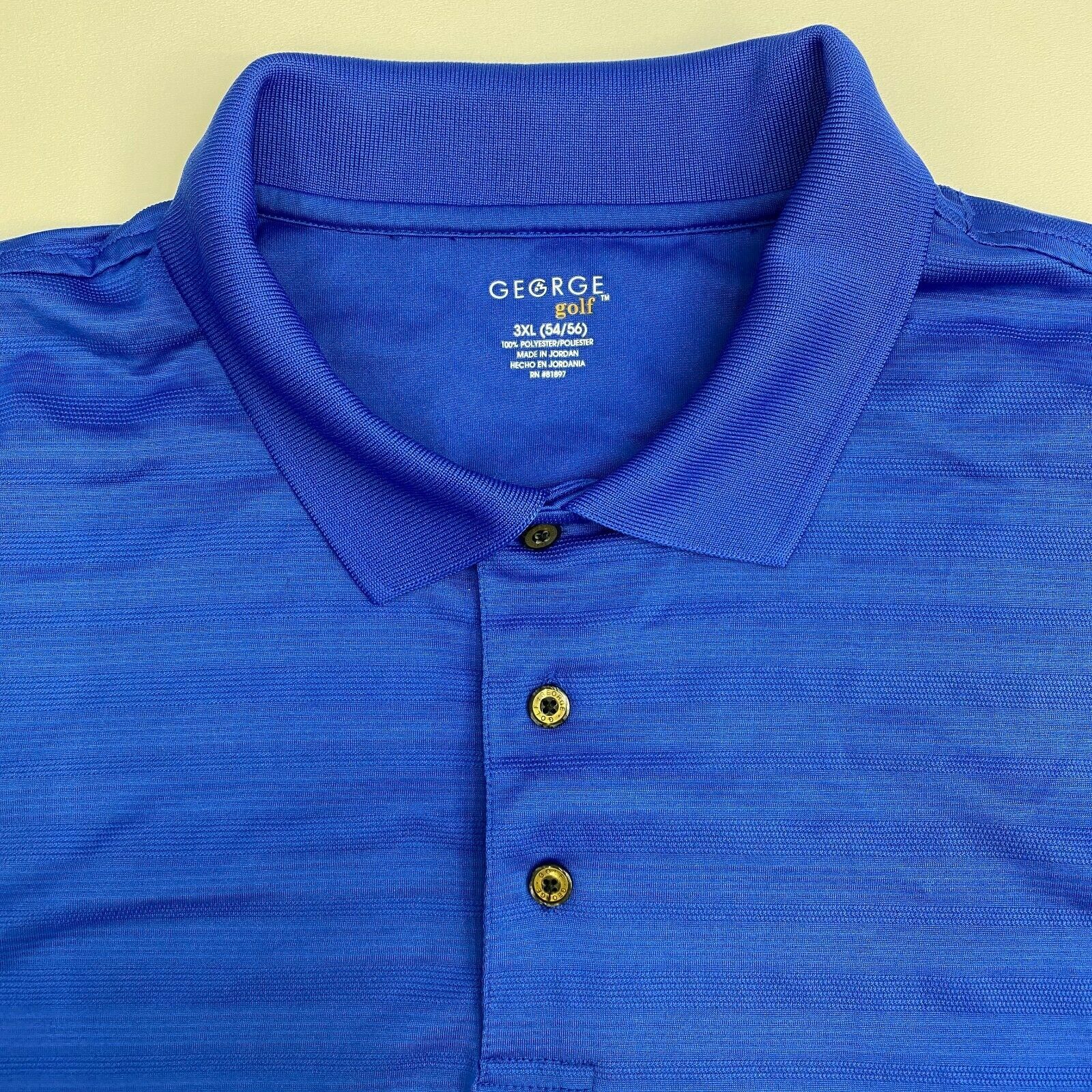 George Golf Polo Shirt Mens 3XL Blue Short Sleeve Casual Polyester - Polos