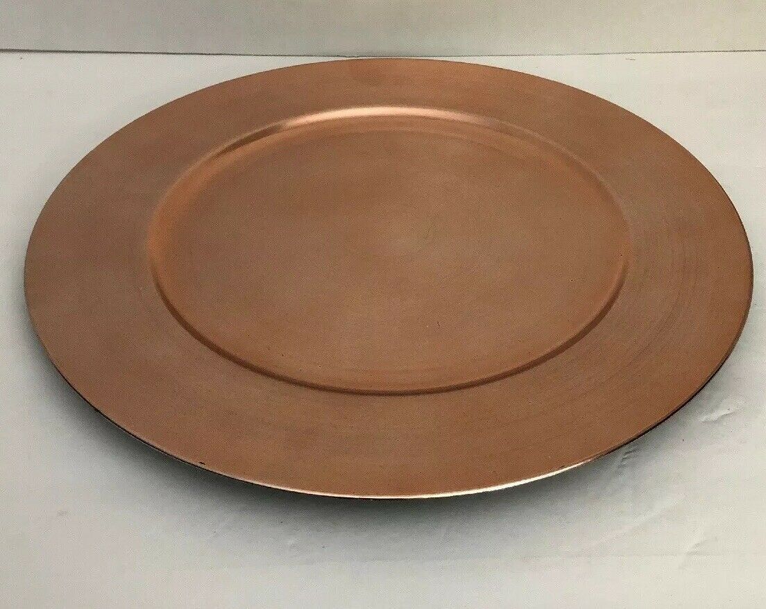 Rose Gold Metallic 13” Charger PlatesSet of 2Made of Thick Plastic