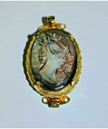 Vintage Mother of Pearl Cameo Brooch - Clasp - $29.60