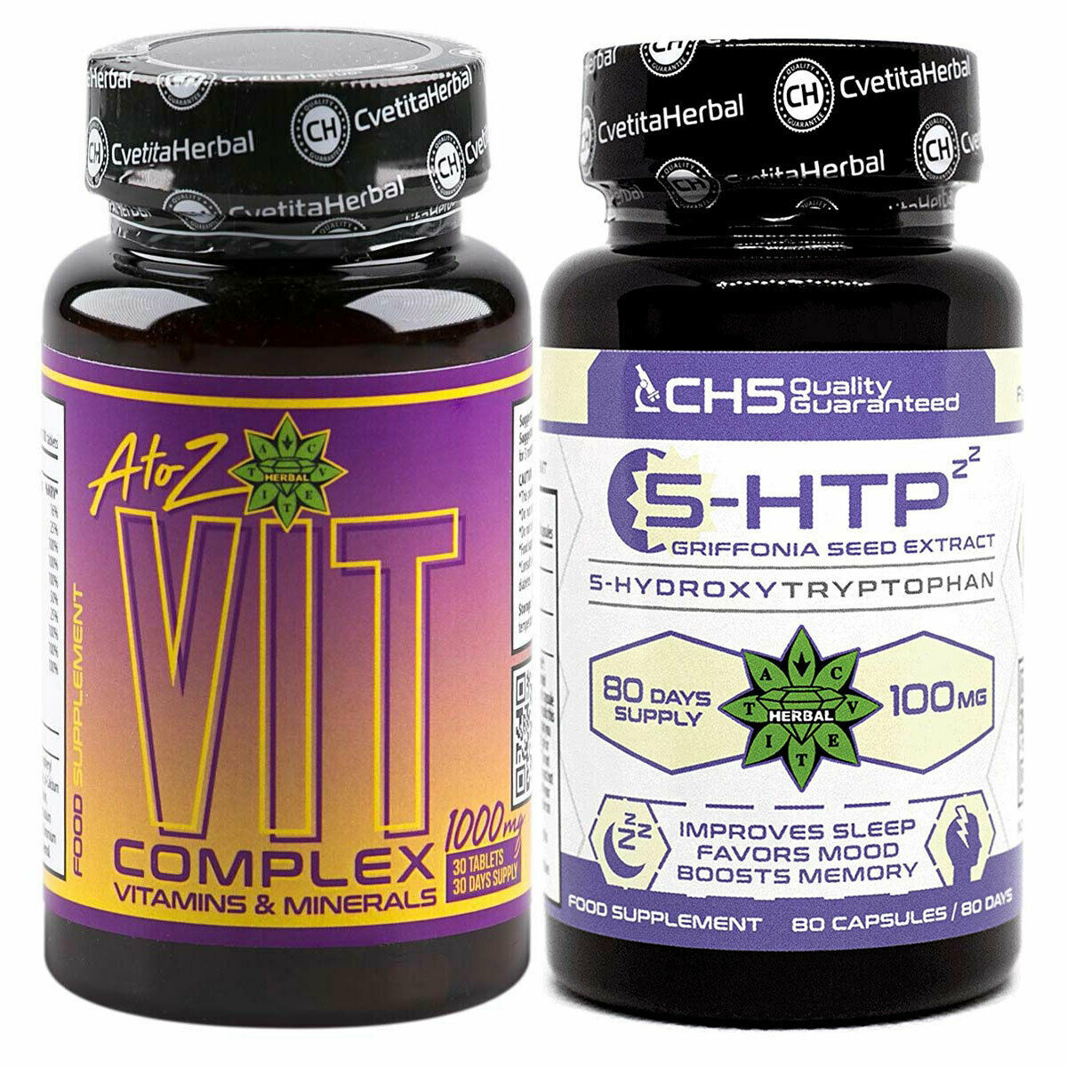 5HTP 80 Caps 100 mg Serotonin Depression Stress Multivitamin A