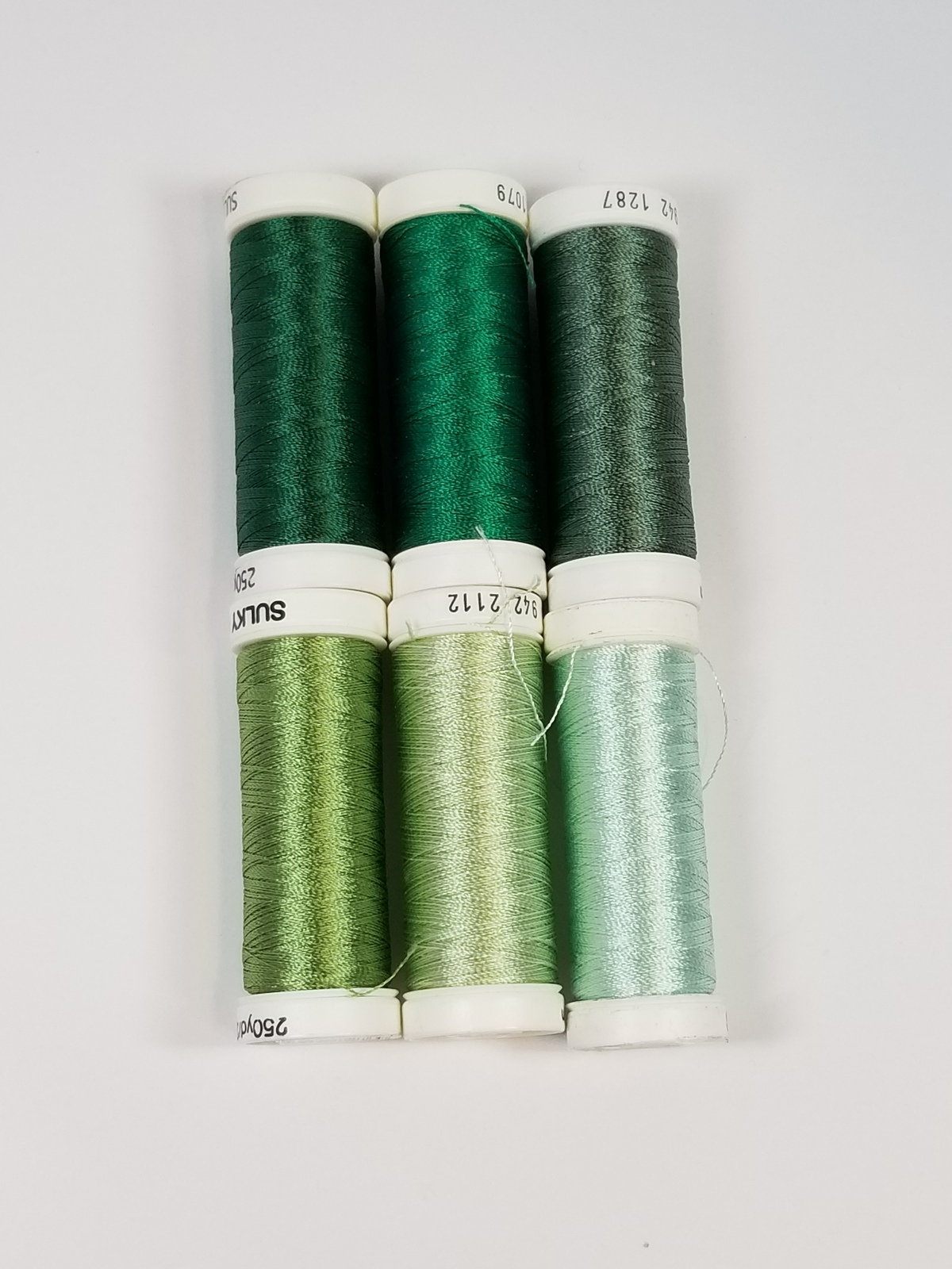 Sulky 40 wt. Rayon Embroidery Thread 6 spools set B Machine Bobbins
