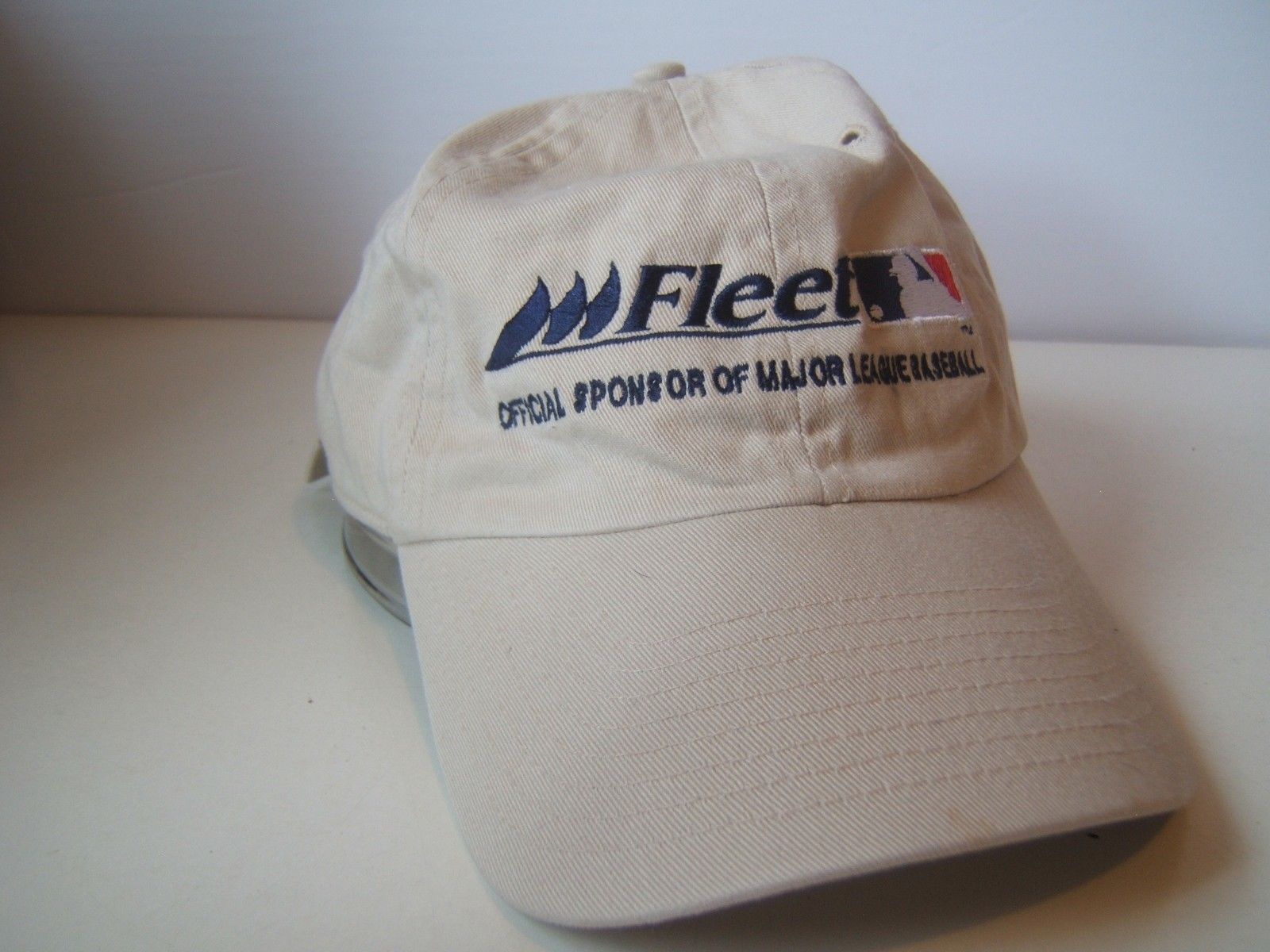 Fleet Official Sponsor of Major League Baseball Hat Beige Strapback Cap ...