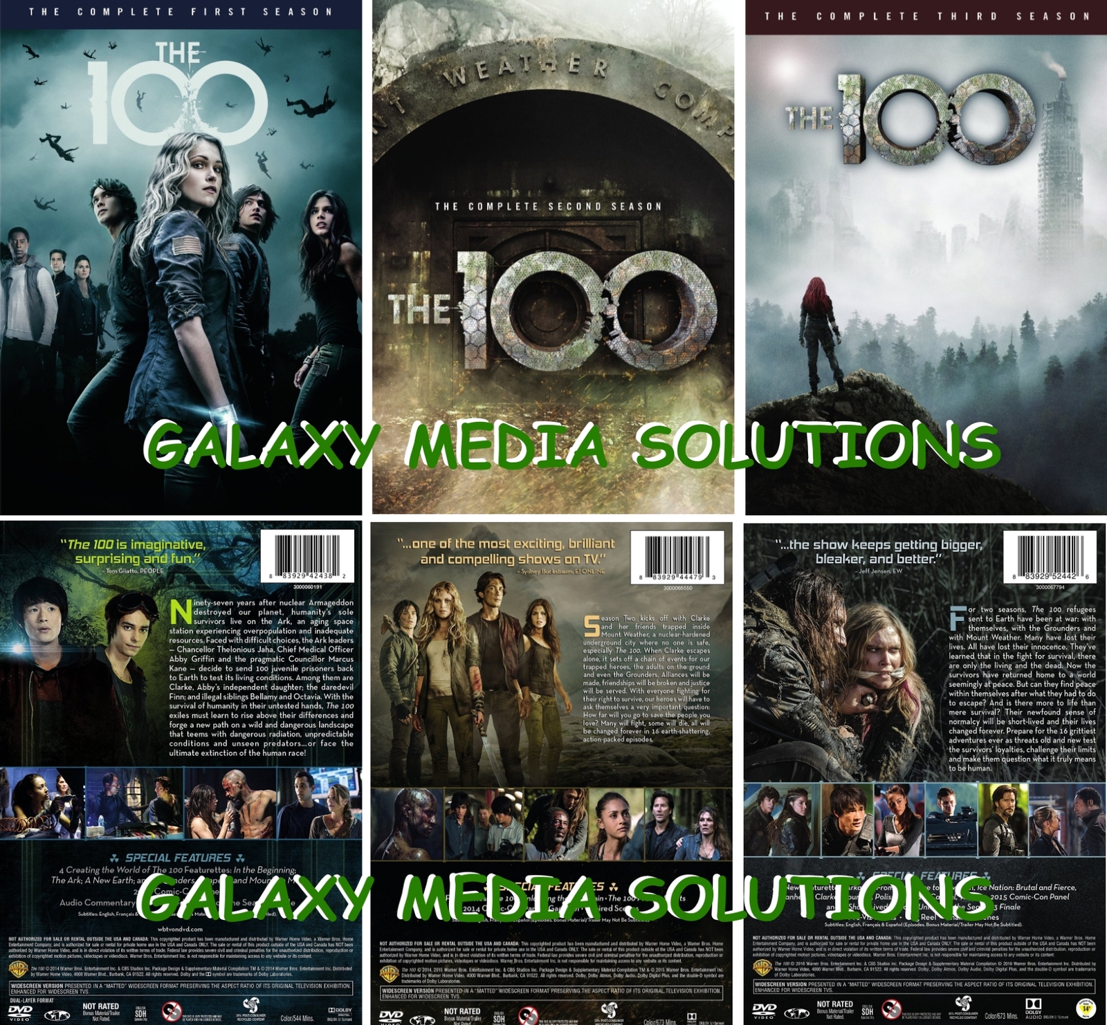 The 100 Complete Season 1-3 DVD Bundle (2014-2016, 7-Disc) 1 2 3 - DVD