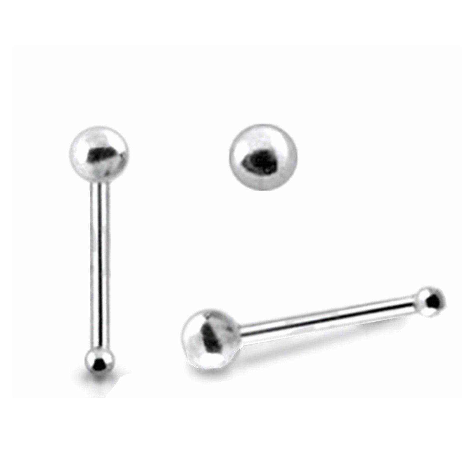 Nose Stud 2mm Fine Sterling Silver stud Tiny 22g (0.6 mm) Approx Ball