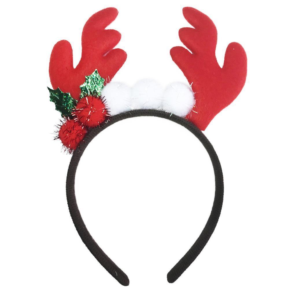 3 X Lot Ear Rudolph the red nose Reindeer Christmas Headband hair band ...