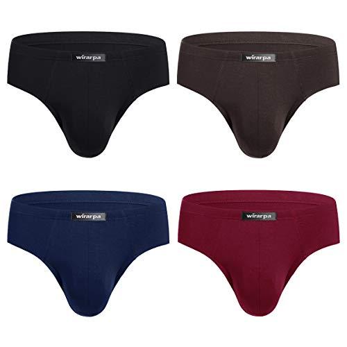 wirarpa Men's Underwear 4 Pack Modal Microfiber Briefs No Fly Covered ...