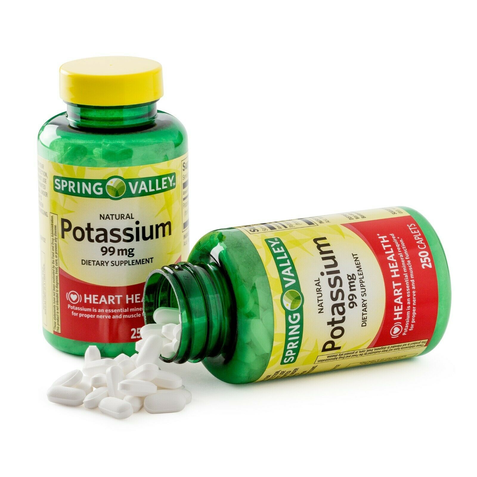 Spring Valley Potassium Dietary Supplement Caplets, 99mg, 250Count, 2