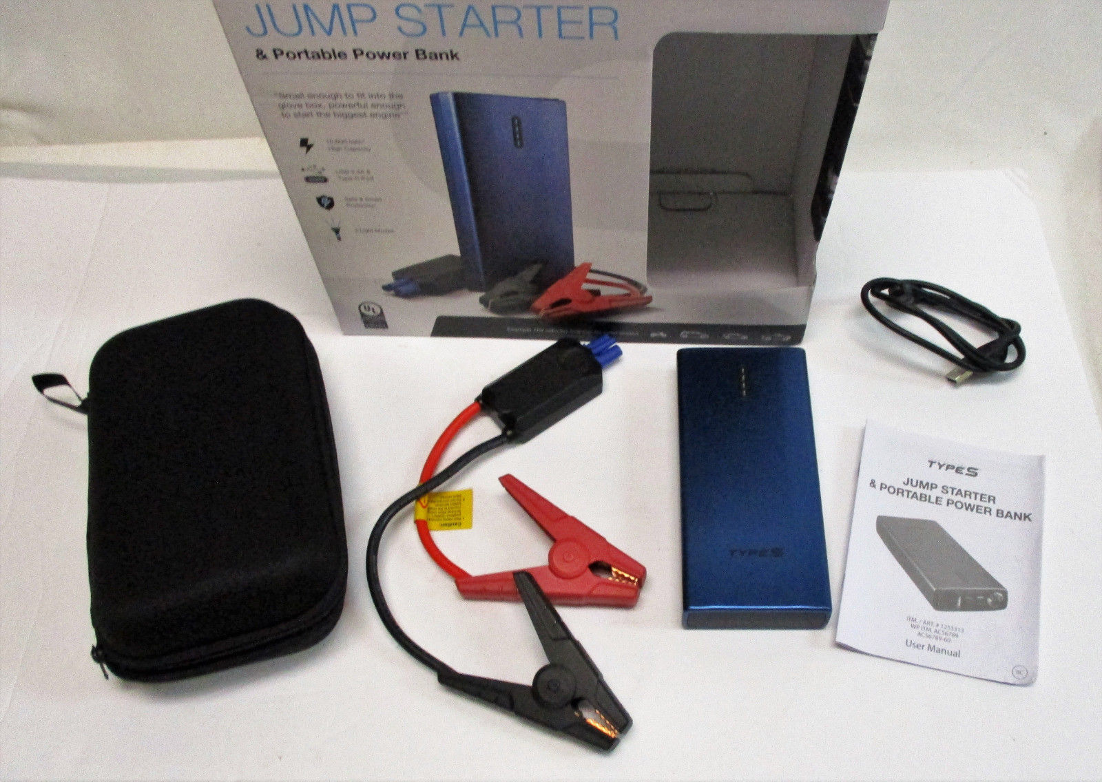 Winplus Type S Jump Starter And Portable Power Bank 2 USB Charging Ports Parts & Accessories