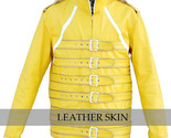 Yellow military leather jacket front thumb155 crop
